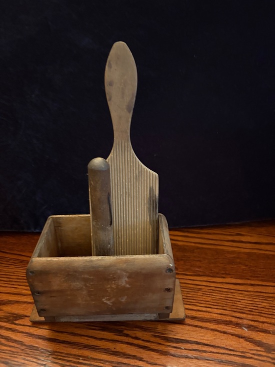 Other - Antique Wood Butter Press & Paddle